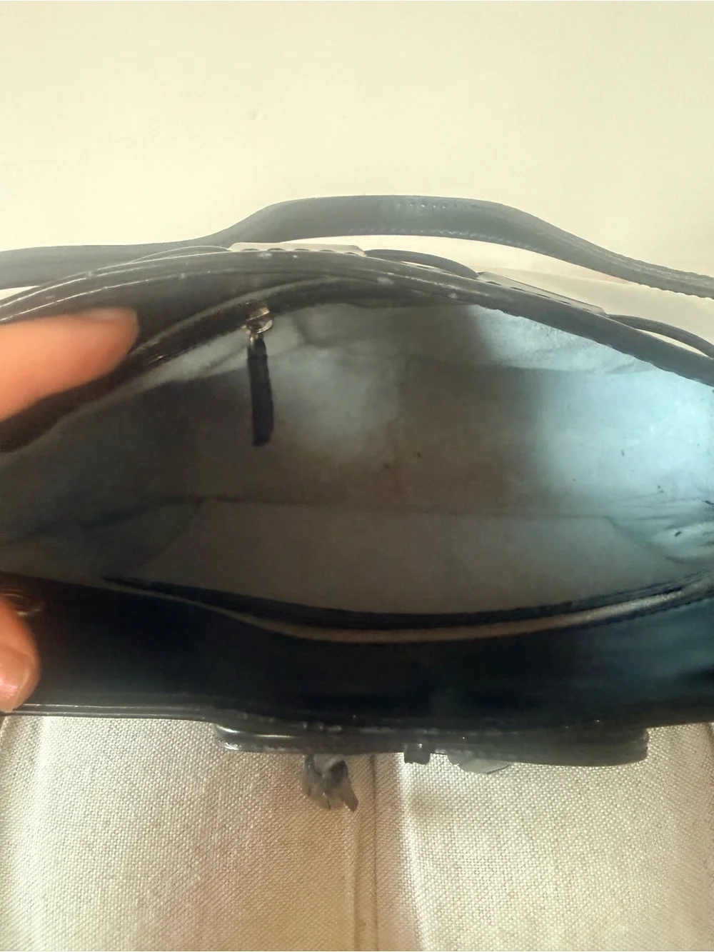 Vintage Anya Hindmarch Black Patent Leather Tassel Bag  Y2K